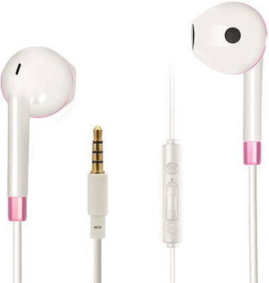 2GO Comfort Earbuds Handsfree με Βύσμα 3.5mm Λευκό / Ροζ