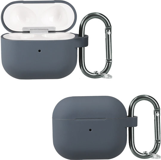 KWmobile Hülle Silikon mit Haken in Gray Farbe für Apple AirPods 3