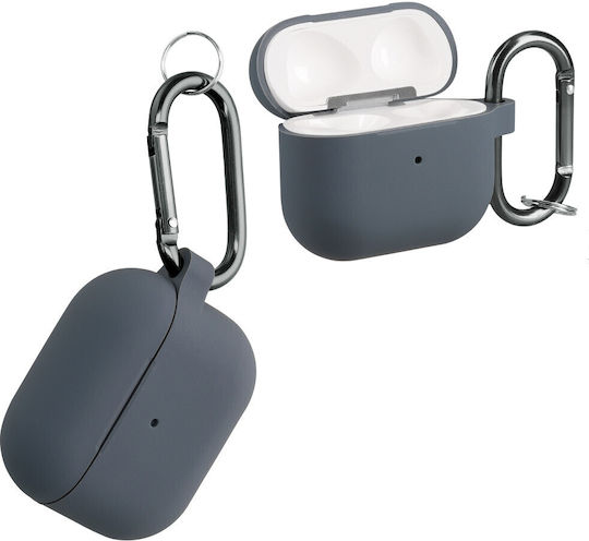 KWmobile Hülle Silikon mit Haken in Gray Farbe für Apple AirPods 3
