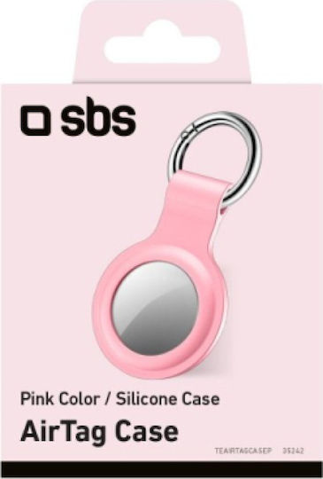 SBS Keyring Θήκη Μπρελόκ Σιλικόνης για AirTag σε Ροζ χρώμα