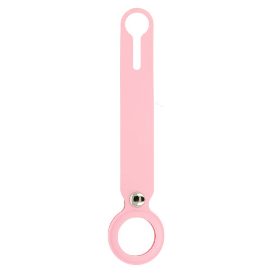 Slide Keychain Loop Θήκη Σιλικόνης για AirTag σε Ροζ χρώμα