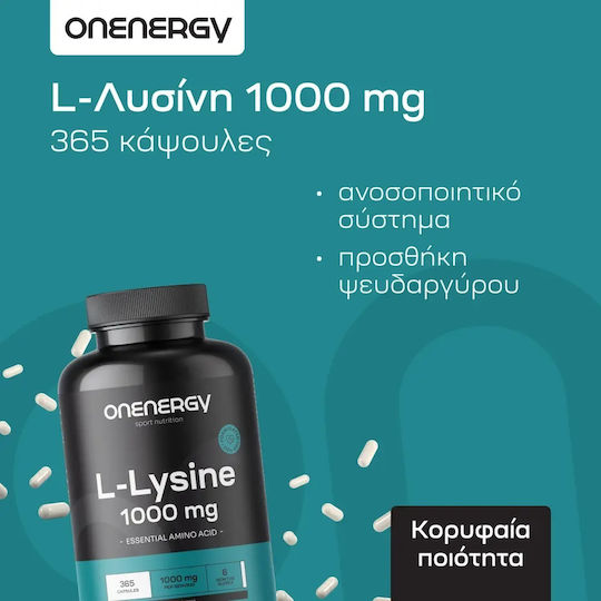 OnEnergy L-lysine 1000mg 365 Capsules