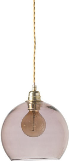 Ebb & Flow Blue Hanging Ceiling Light with Crystals for E27 Socket 22x22cm