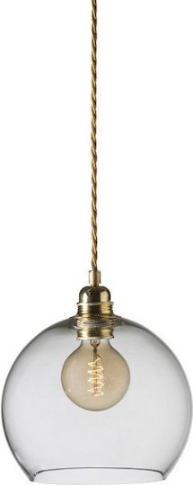 Ebb & Flow Blue Hanging Ceiling Light with Crystals for E27 Socket 22x22cm