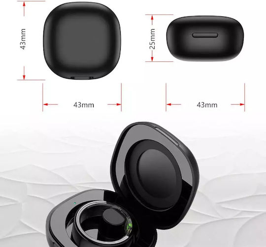 Maxlife MXSR-100 Smart Ring 20mm Αδιάβροχο με Παλμογράφο Μαύρο