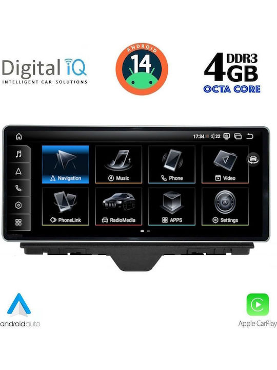 Digital IQ Car Audio System for Audi A1 2010-2018 (Bluetooth/USB/AUX/WiFi/GPS/Apple-Carplay/Android-Auto) with Touch Screen 10.25"