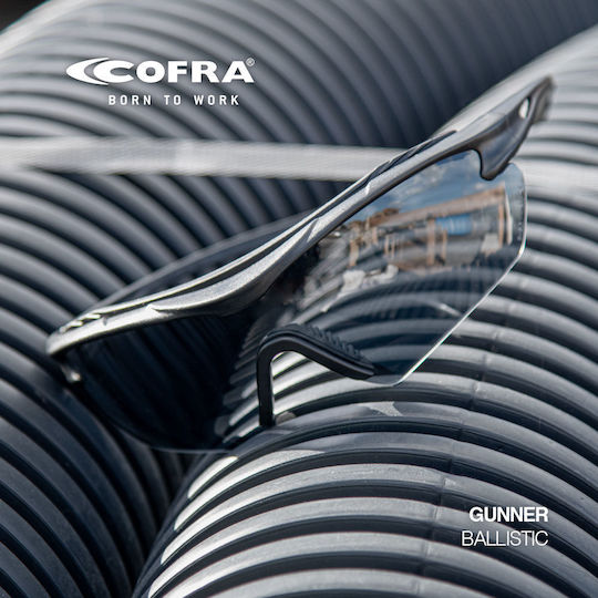 Cofra Shooting Glasses Gunner with Anti-Scratch Coating, Anti-Glare & UV Protection Black