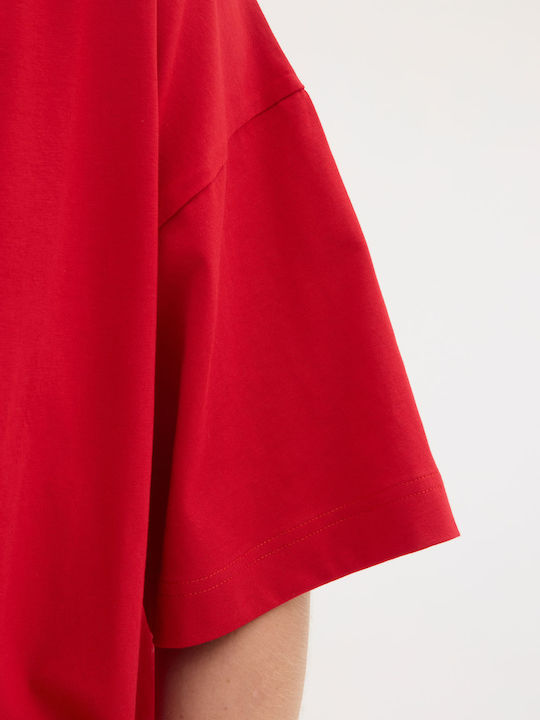 Short Sleeve Red Blouse