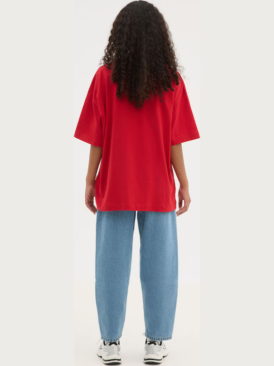 Short Sleeve Red Blouse