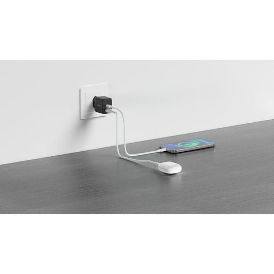 Riversong Φορτιστής Χωρίς Καλώδιο GaN με Θύρα USB-A και Θύρα USB-C 20W Power Delivery Μαύρος (PowerKub G20 Pro AD117)