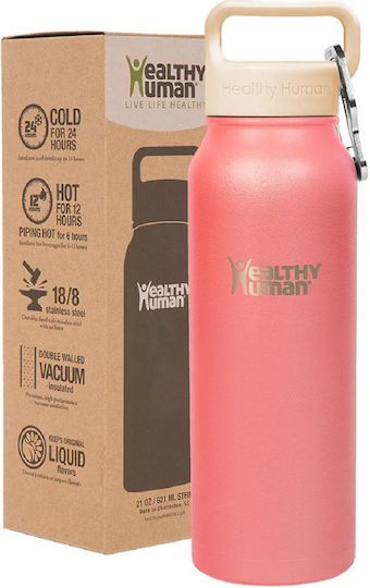 Healthy Human Μπουκάλι Θερμός Ανοξείδωτο / Πλαστικό BPA Free 621ml Stein Bottle Rose Healthy Human