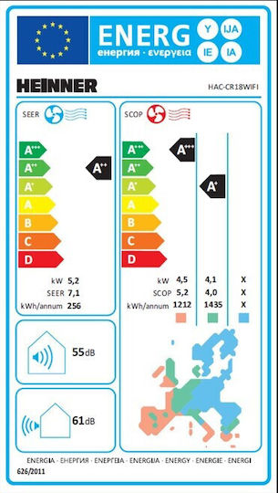 Heinner Klimaanlage Inverter 18000 BTU A++/A+ mit WiFi