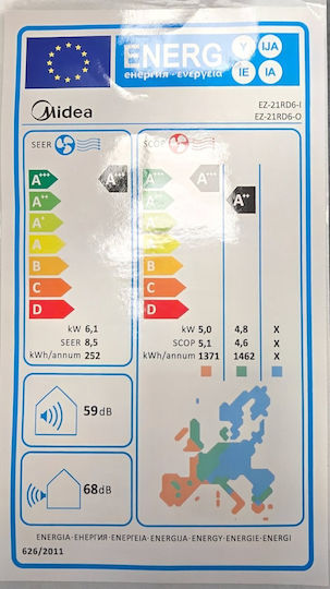 Midea Solstice Aparate De Aer Condiționat Inverter 21000 BTU A+++/A++ Cu Inteligență Artificială Negru