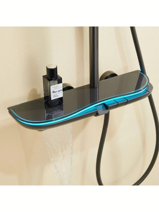 Dream House Adjustable Shower Column with Mixer Black