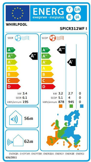 Aparat De Aer Condiționat Inverter 12000 BTU A++/A+ Cu WiFi