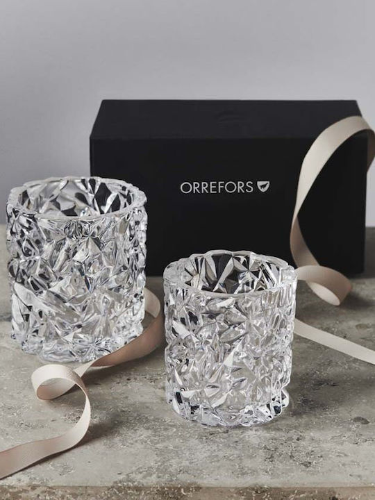 Orrefors Carat Candle Holder Crystal in Transparent Color 9.3x8.7cm 1pcs