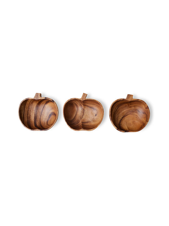 HK Living Serving Bowl Round Wooden with Diameter 14cm