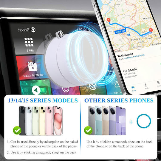 PerVoi Car Mobile Mount with Magnet White
