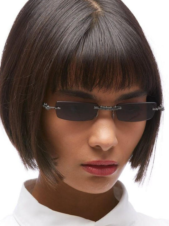 Kuboraum Maske Men's Sunglasses with Silver Metal Frame and Silver Mirror Lens