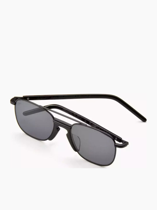 Akila Men's Sunglasses with Black Metal Frame and Black Lens 425709
