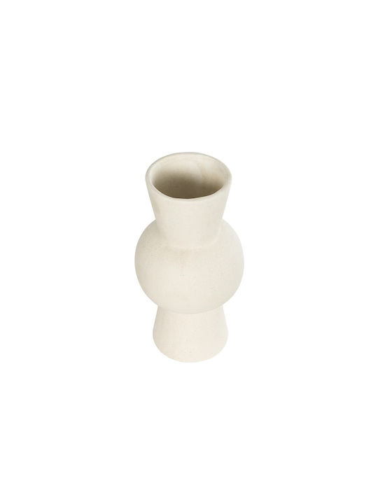 GloboStar Ceramic Beige Flower Pot 12.5x12.5x23cm