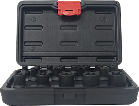 SKS Tools Καρυδάκια Torx με Καρέ Υποδοχής 3/8", 1/2" Σετ 17τμχ