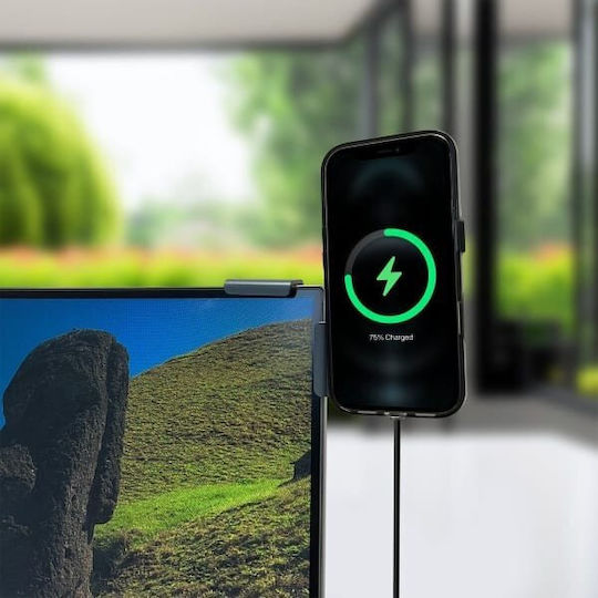 4Smarts Car Mobile Mount with Magnet and Wireless Charging MagSafe Gray
