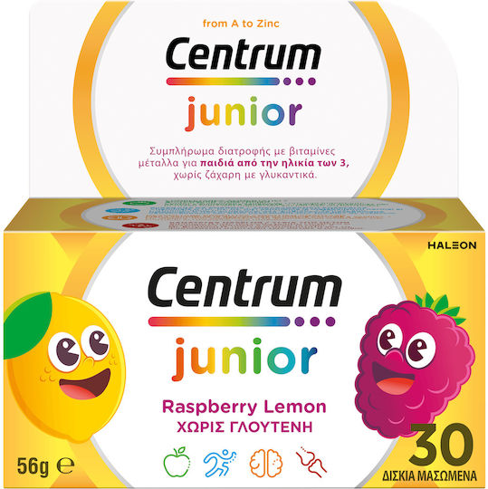 Centrum Junior Multivitamin for the Nutritional Support of Children Lemon Raspberry 30 chewable tabs
