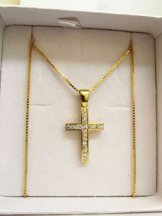 Aris Dentopoulos Jewellery Ασημένιος Σταυρός Επιχρυσωμένος