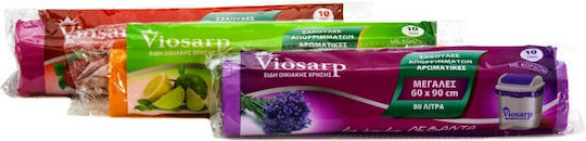 Viosarp Αρωματικές Σακούλες Απορριμάτων με Κορδόνι 90x60cm 10τμχ Κίτρινες