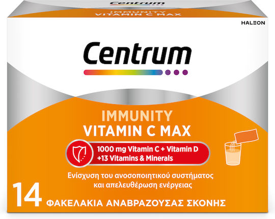 Centrum Immunity Vitamin C Max για Ενίσχυση του Ανοσοποιητικού και Ενέργεια 14 φακελίσκοι