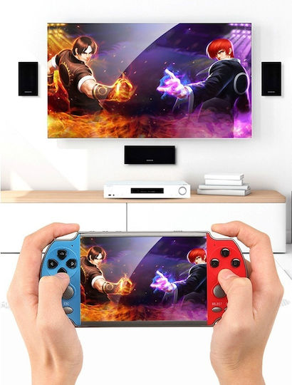 Bedee X7 Consolă Portabilă 4.3 Inch 8GB Roșu Albastru Suportă Jocuri Arcade 8-bit 16-bit 32-bit 64-bit