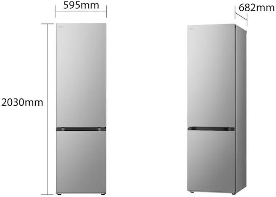 LG Ψυγειοκαταψύκτης 387lt Total NoFrost Υ203xΠ59.5xΒ68.2εκ. Ασημί GBV22L0EPY