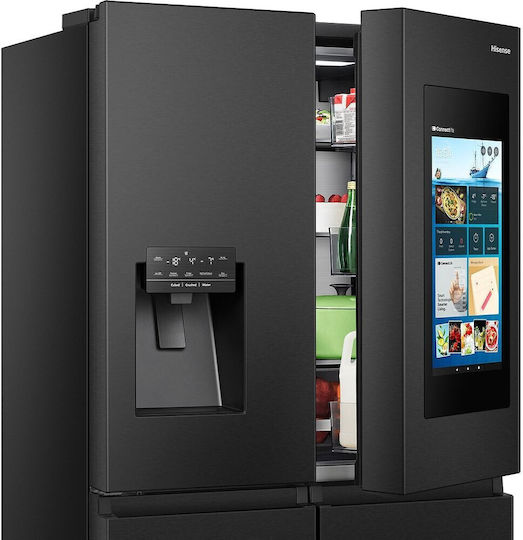Hisense Ψυγείο Ντουλάπα 577lt NoFrost Υ178.5xΠ91.2xΒ72.5εκ. Μαύρο RQ760N4IFE