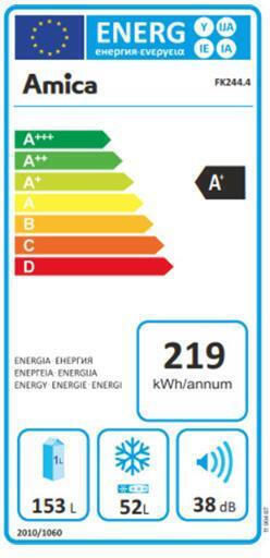 Ψυγειοκαταψύκτης 205lt Υ144xΠ54xΒ55εκ. Λευκός FK244.4