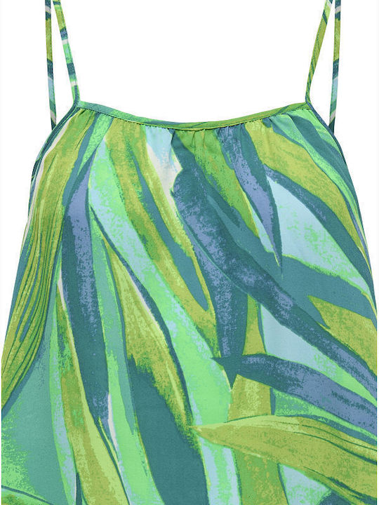 Ella Damen Bluse Ärmellos Green