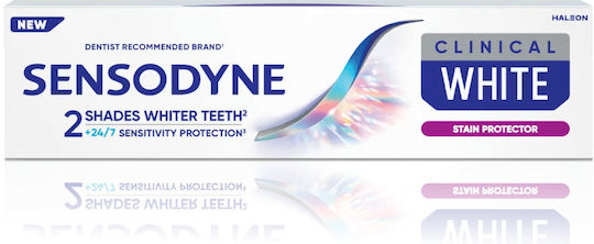 Sensodyne Clinical White Zahnpasta für 2 Töne Weißere Zähne +24-Stunden Schutz vor Empfindlichkeit 75ml