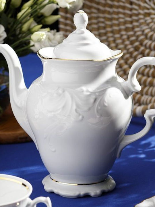 Kristoff Σετ Τσαγιού με Κούπα από Πορσελάνη Χρυσή 1200ml 27τμχ