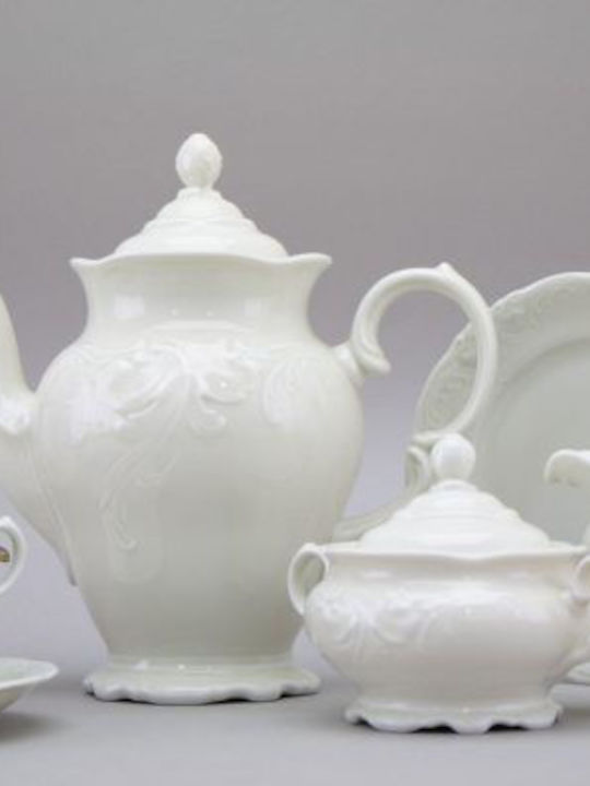 Kristoff Fiorina Tea Set with Cup Porcelain White 1200ml 27pcs