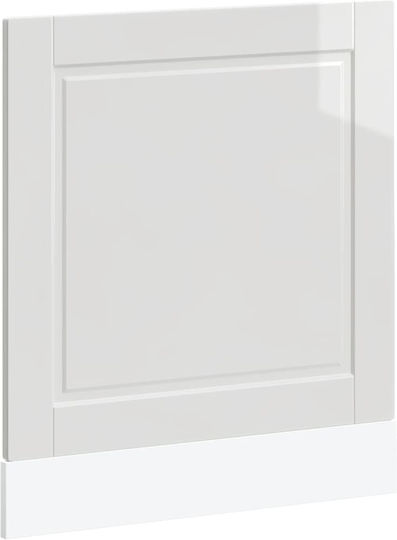 Vidaxl Dishwasher Panel Porto Glass White 60x1.5x67 cm