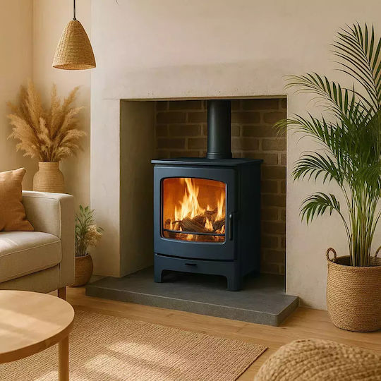 Charnwood Aire 7 Low Stand Gusseisen Holzofen Luftheizung 7kW Blue