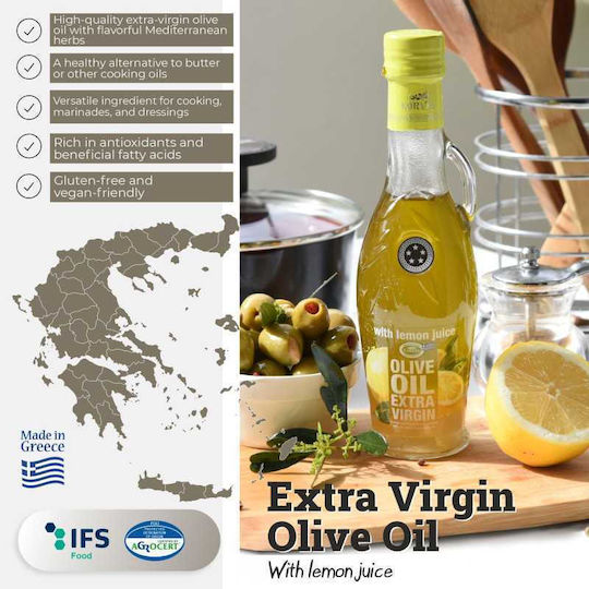 Ελληνικό Εξαιρετικό Παρθένο Ελαιόλαδο Χυμό Λεμονιού Korvel Αμφορέας 250 Ml