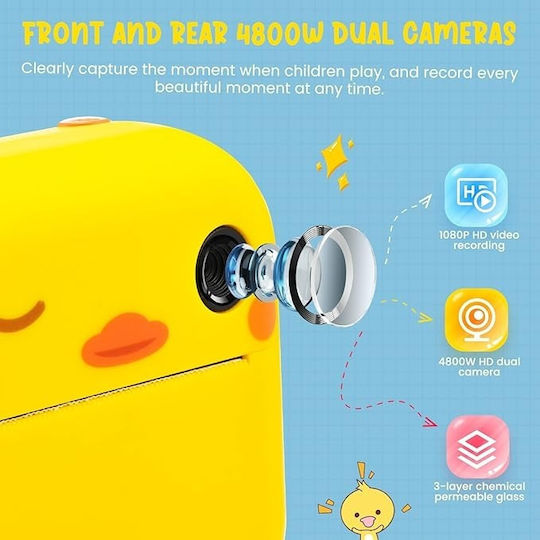 Thd M2 Compact Φωτογραφική Μηχανή 18MP Θερμικής Εκτύπωσης Κίτρινη