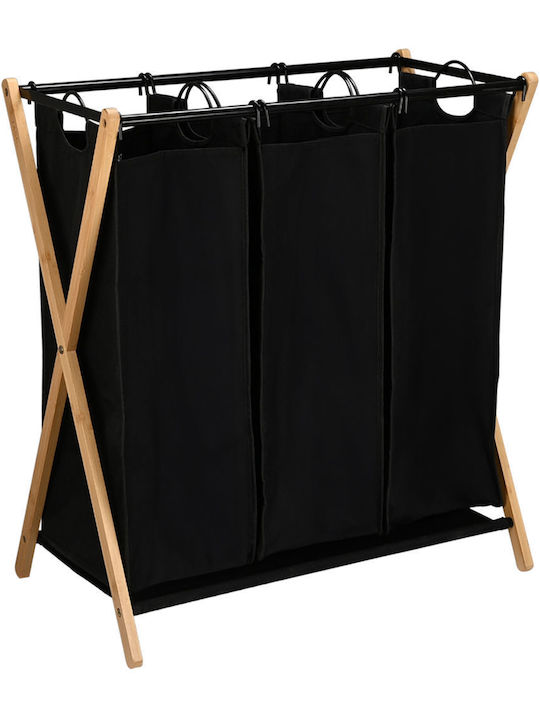 Estia Essentials Καλάθι Απλύτων Bamboo 102lt 68x40x76cm Μαύρο