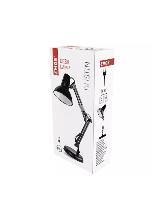 Emos Office Lamp with Foldable Arm for Socket E27 in Black Color