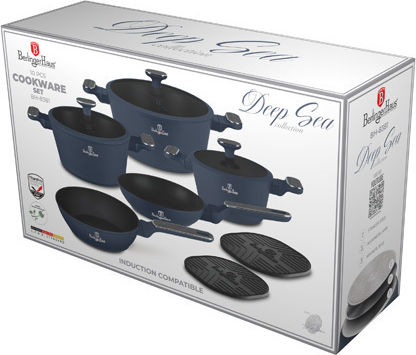 Berlinger Haus Cookware Set from Aluminum Matt Blue with Non-stick Interior Coating 5 Pieces