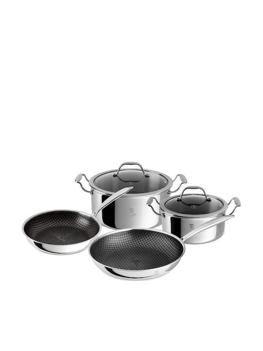 Berlinger Haus Berlinger Haus Kochgeschirr-Set aus Rostfreiem Stahl Silver mit Antihaftbeschichtung 4 Töpfe & Pfannen Sets