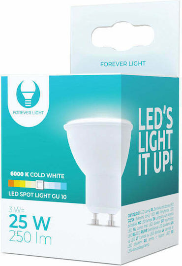 Forever Light Bec LED 3W pentru Soclu GU10 Alb rece 250lm