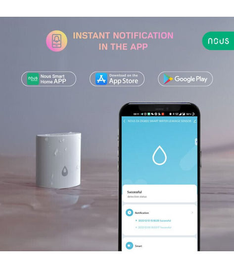 Nous Wireless Battery Flood Detector ZigBee Wi-Fi