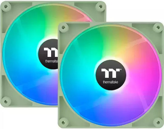 Thermaltake CT120 Case Fan (2000rpm / 57.05cfm) με ARGB Φωτισμό και Σύνδεση 4-Pin PWM 2τμχ Matcha Green